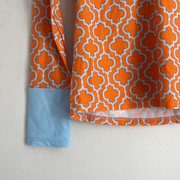 Cabana Life 1/4 button up printed swim beach sun rash guard sz S - Picture 3 of 6